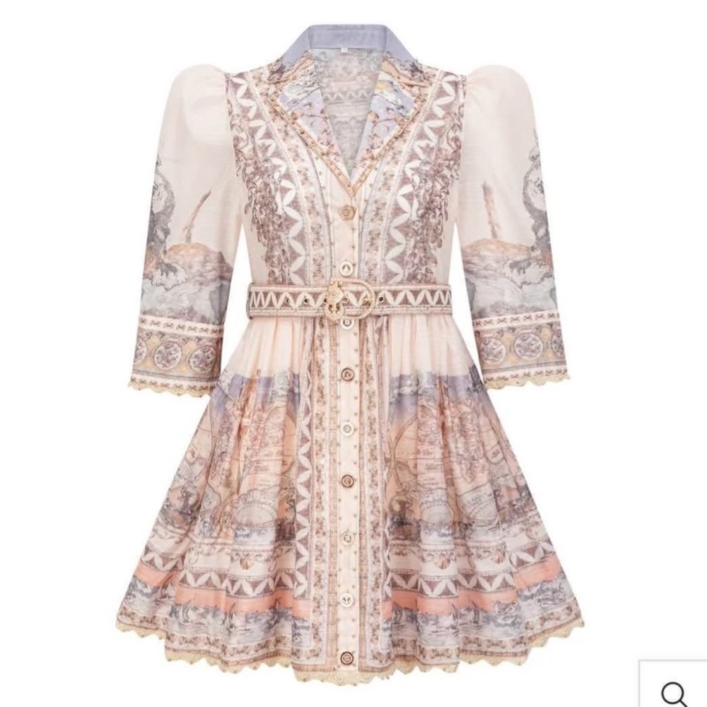 Miss Rosier Zimmermann style dress Elegant Multicolor Mini Dress